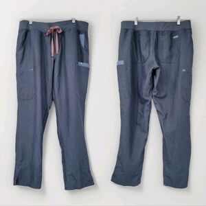 Figs Yola Scrub Cargo Pants Women's Large Blue Gray Healthcare Nursing Workwear